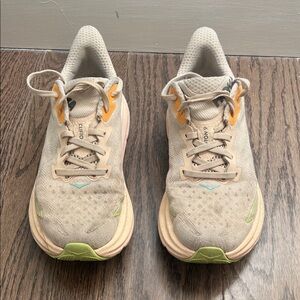 Hoka Beige and Orange Sneakers